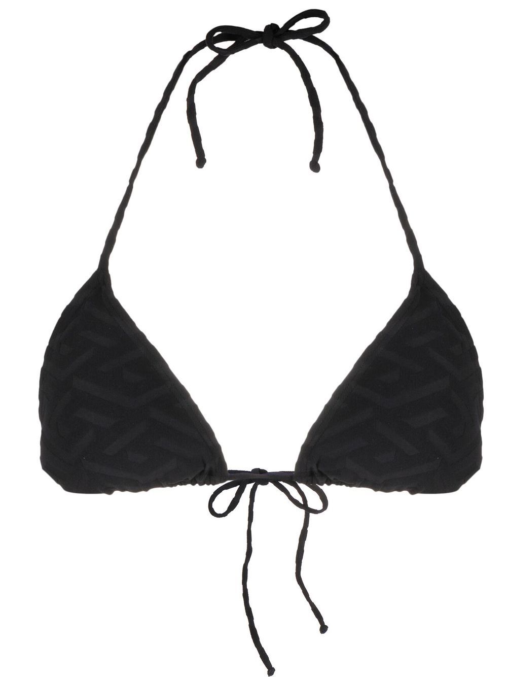 Black Monogram Bikini Top