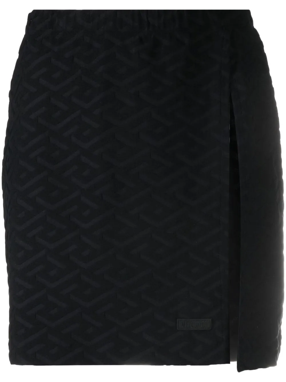 

Versace Monogram-Print Mini Skirt - Black