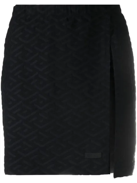 Versace Monogram-Print Mini Skirt 