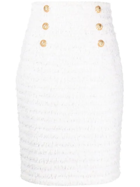 Balmain tweed double-breasted pencil skirt