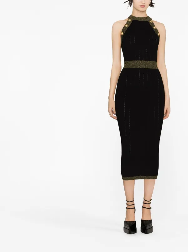 Balmain ボタン ニットドレス | ブラック | FARFETCH JP