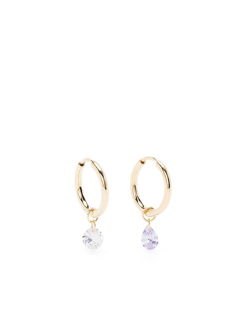Completedworks mismatched crystal hoop earrings
