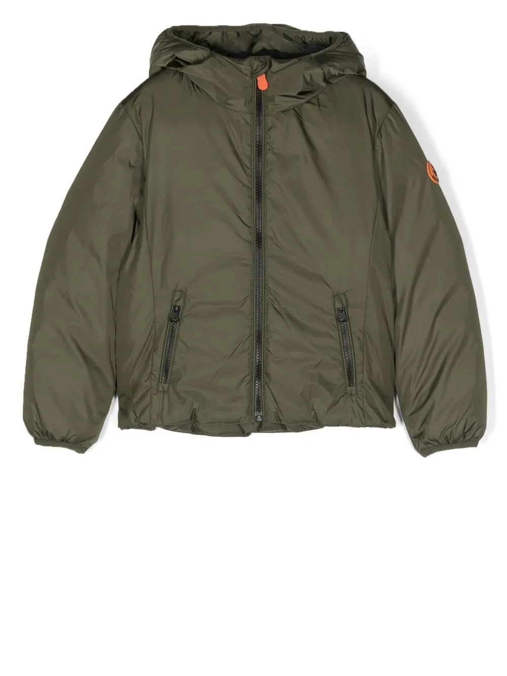 

Save The Duck Kids logo-patch hooded jacket - Green