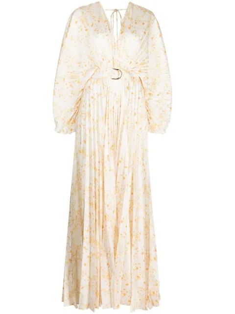 Acler Westover floral-print pleated maxi dress