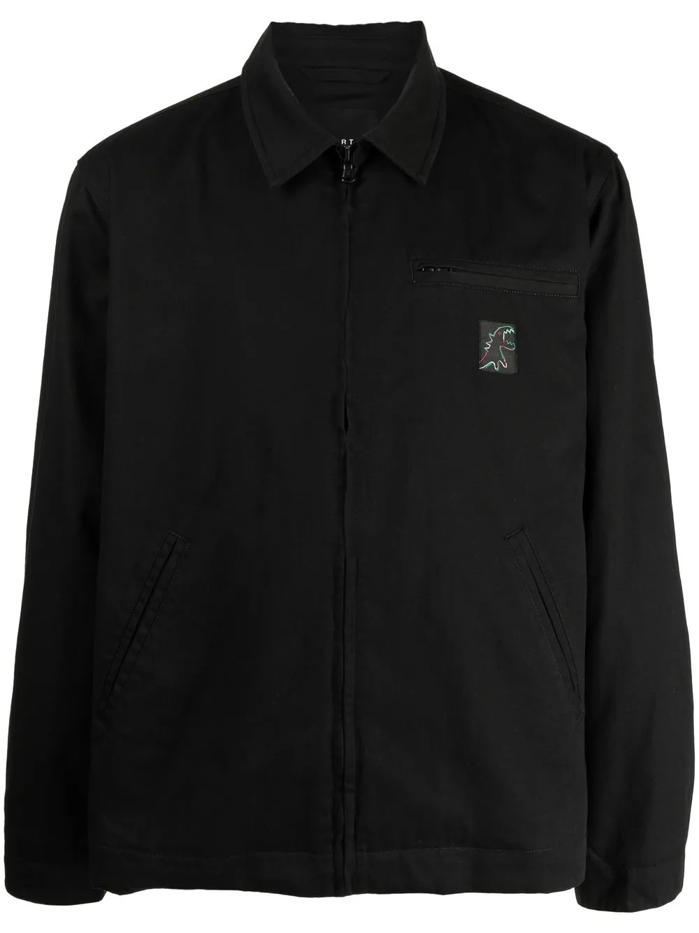 

SPORT b. by agnès b. logo-patch zip-up shirt jacket - Black