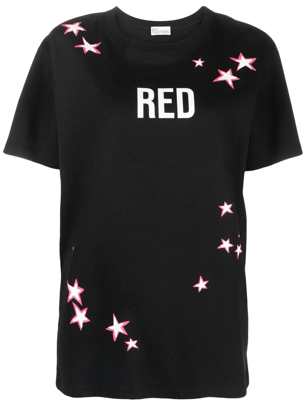 

RED Valentino playera con estrellas estampadas - Negro