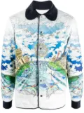 Casablanca graphic-print quilted jacket - White