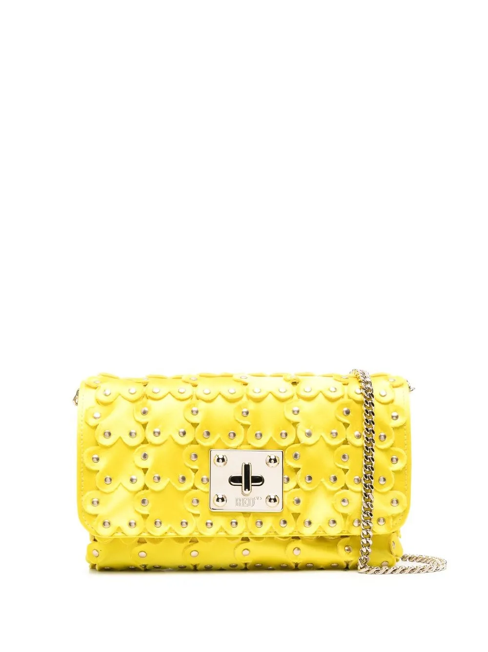 

RED(V) bolsa satchel con motivo floral y apliques - Amarillo