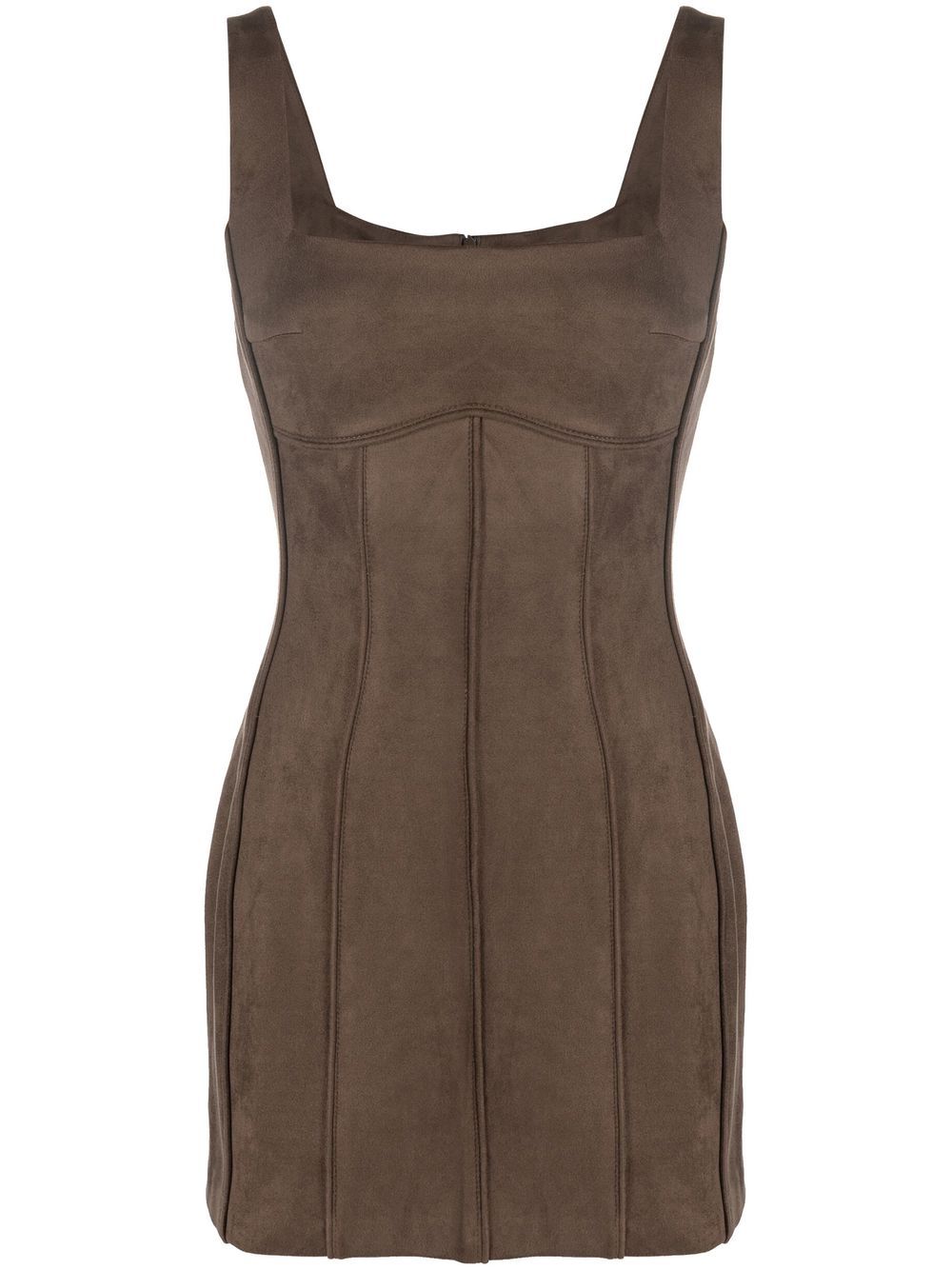 

MISBHV panelled faux suede mini dress - Brown