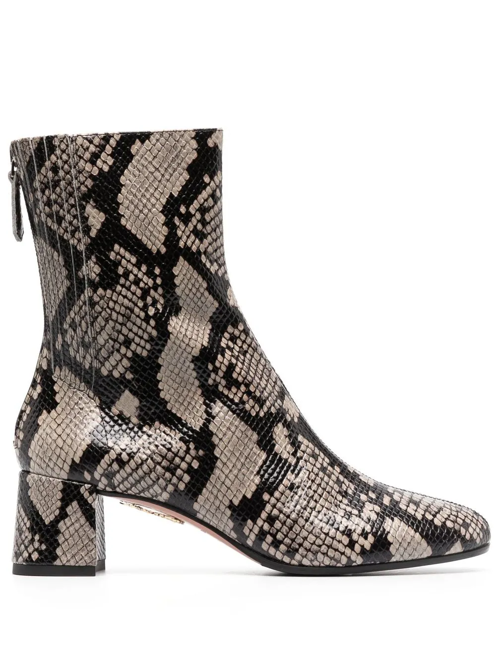 

Aquazzura 55mm snakeskin block boots - Neutrals