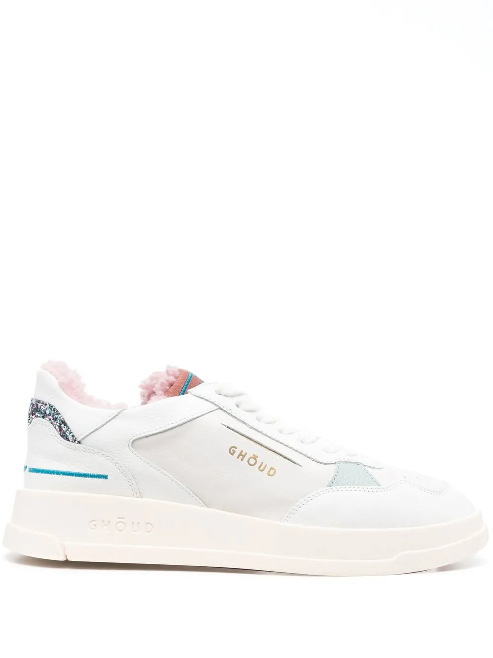 

GHŌUD panelled low-top leather sneakers - White