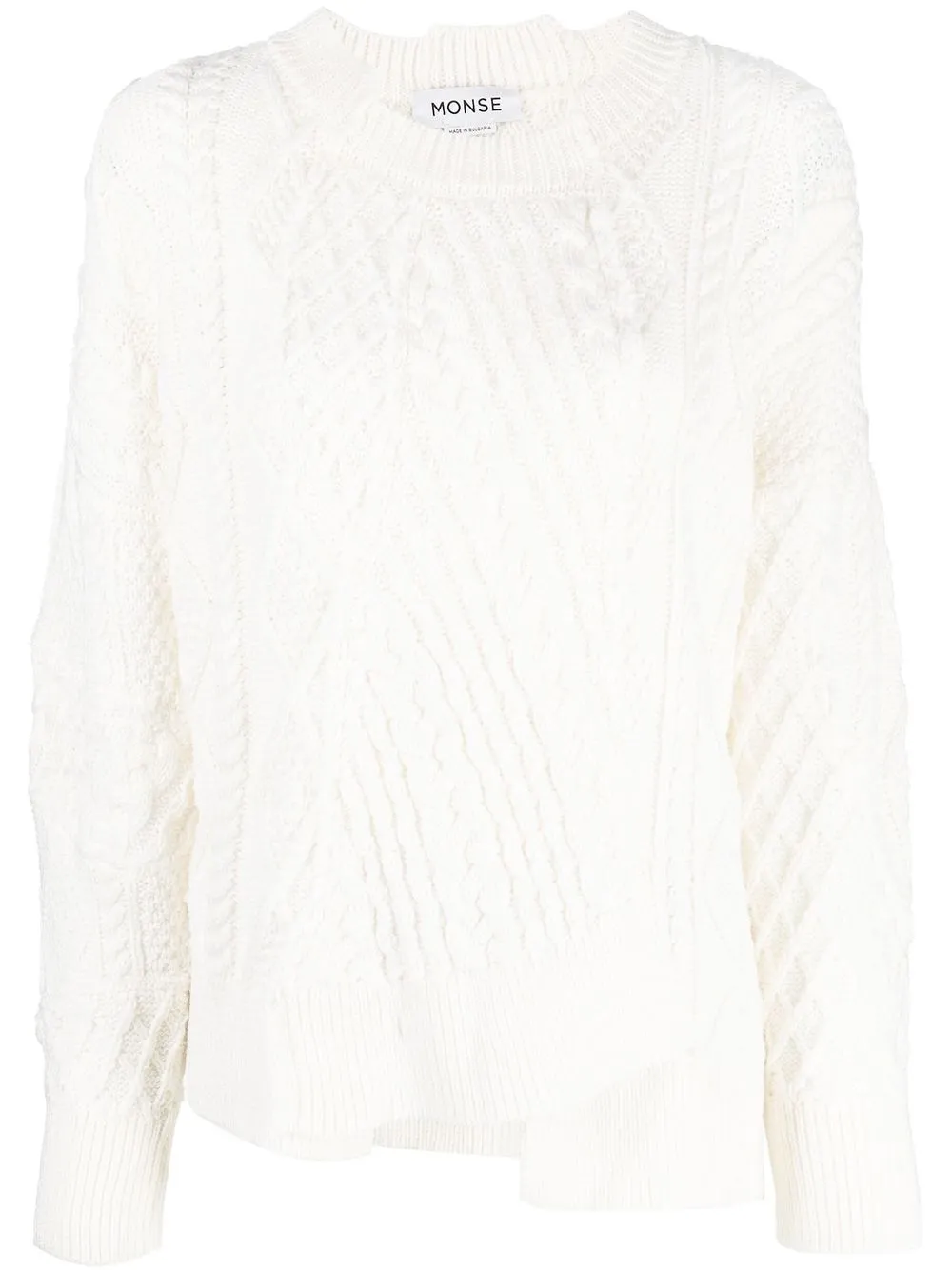 

Monse distressed lace-trim jumper - White