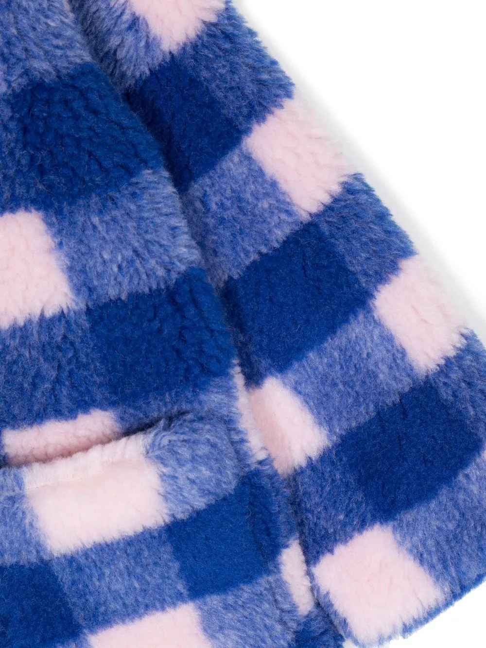 Stand Studio Check-pattern Single-breasted Coat In Blue