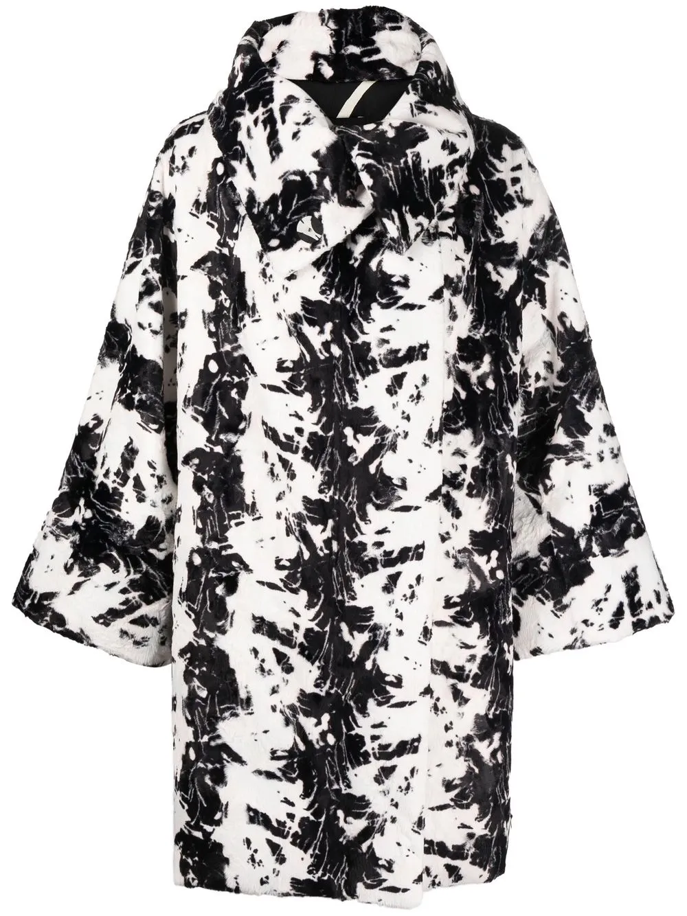 

Gianluca Capannolo abstract-print faux-fut coat - Black