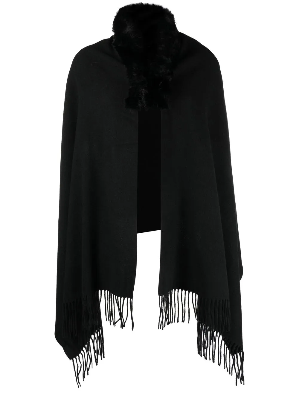 

TWINSET fringed cape-style scarf - Black