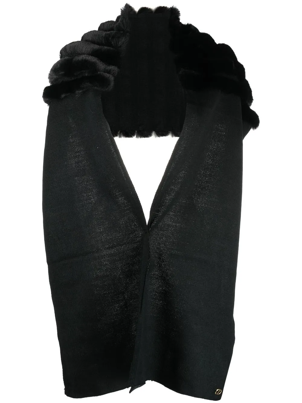 TWINSET faux-fur trim scarf | Black | Image 1