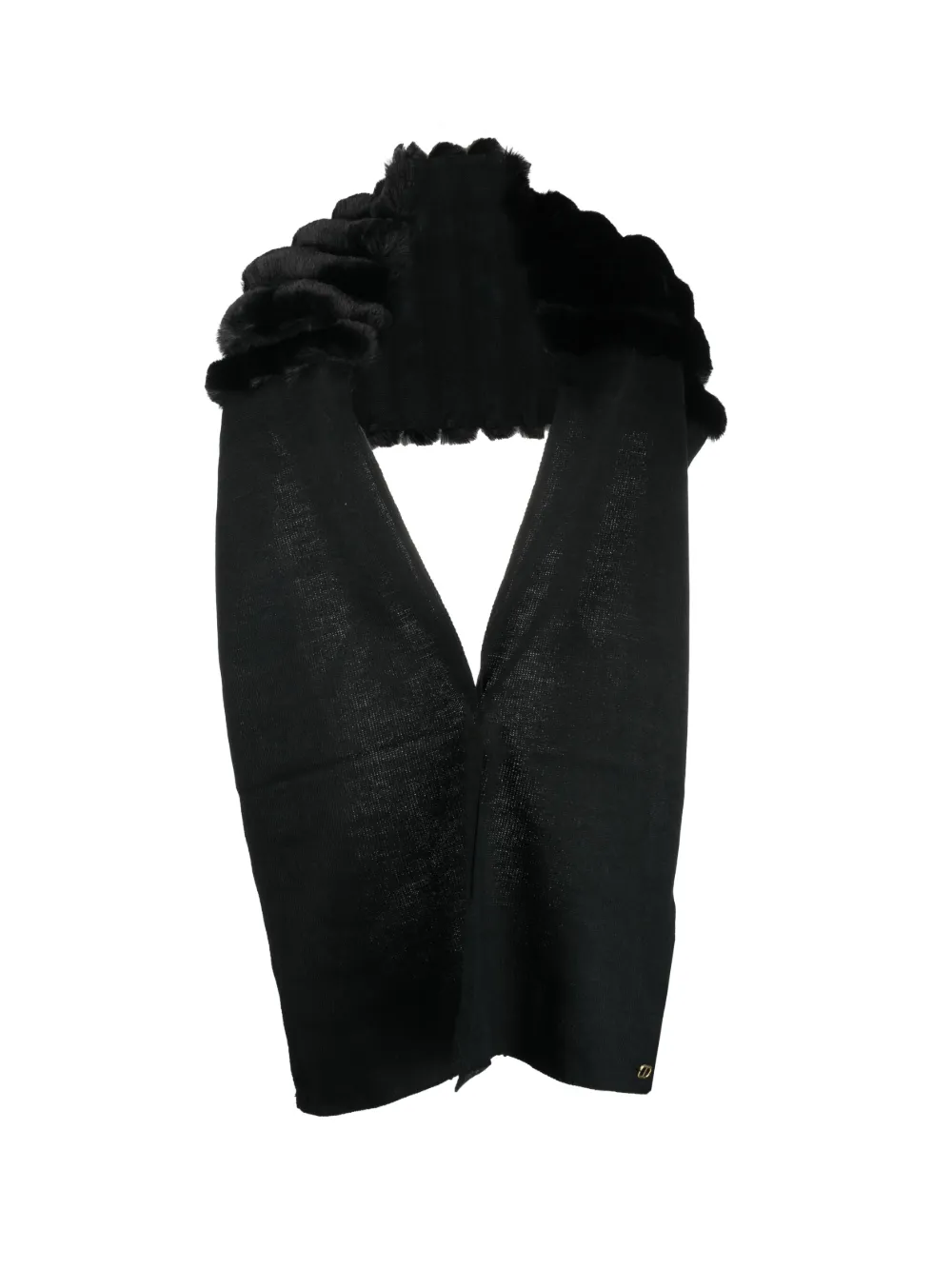 TWINSET Sjaal met imitatiebont afwerking Zwart
