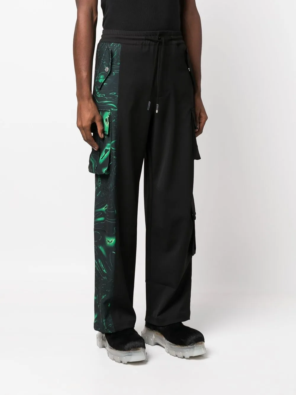  Feng Chen Wang Graphic Logo Track Pants - Black 