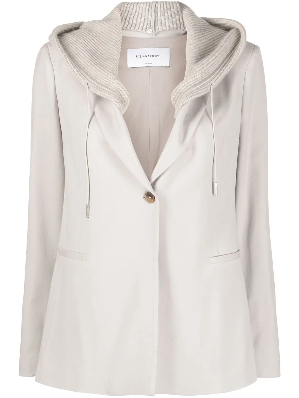 

Fabiana Filippi hooded single-breasted blazer - Grey