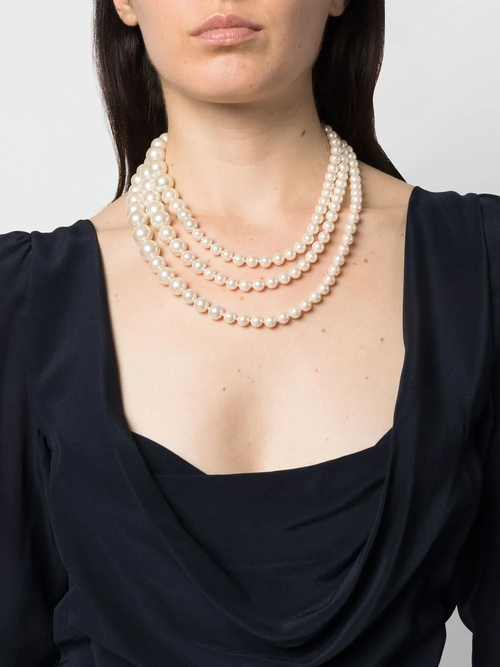 Vivienne Westwood Three-row Pearl Necklace In Gold
