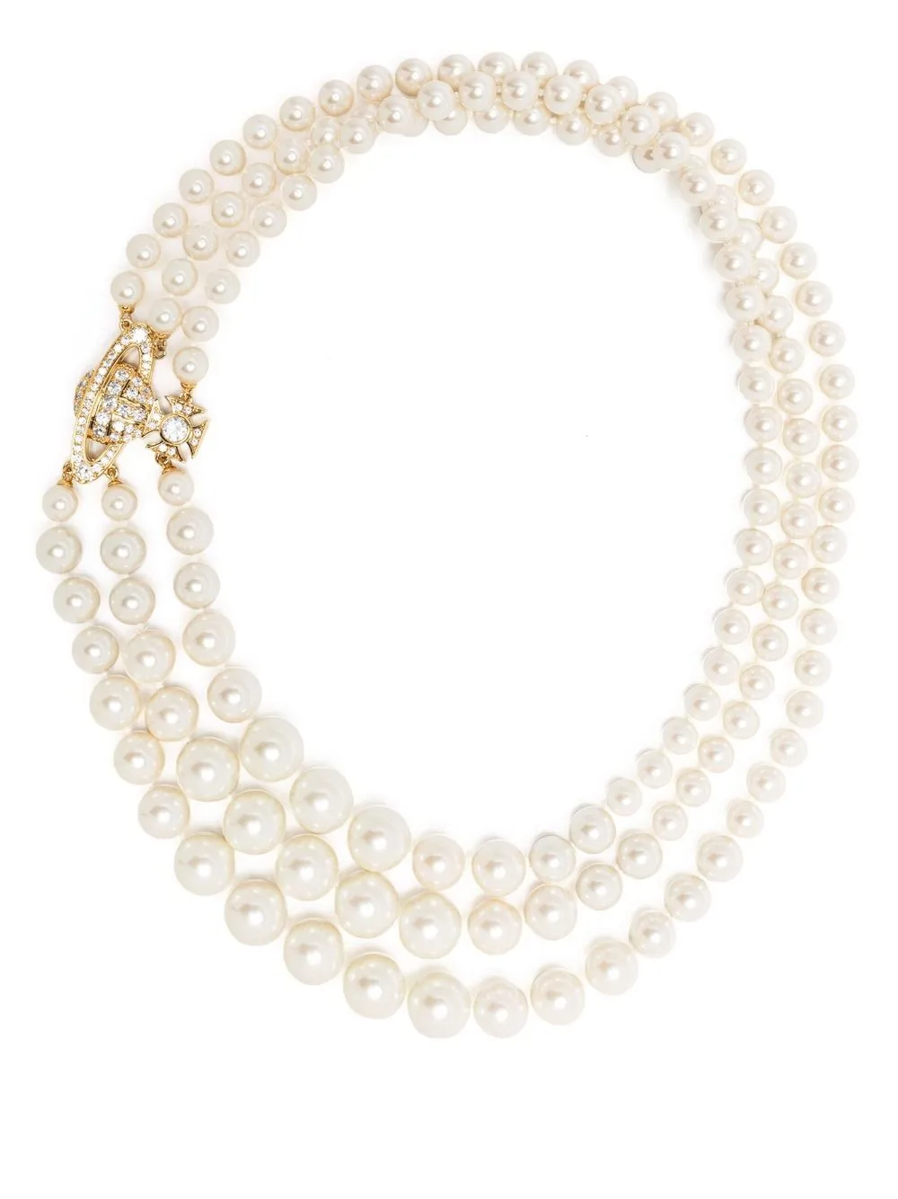 Vivienne Westwood three-row pearl necklace - Gold