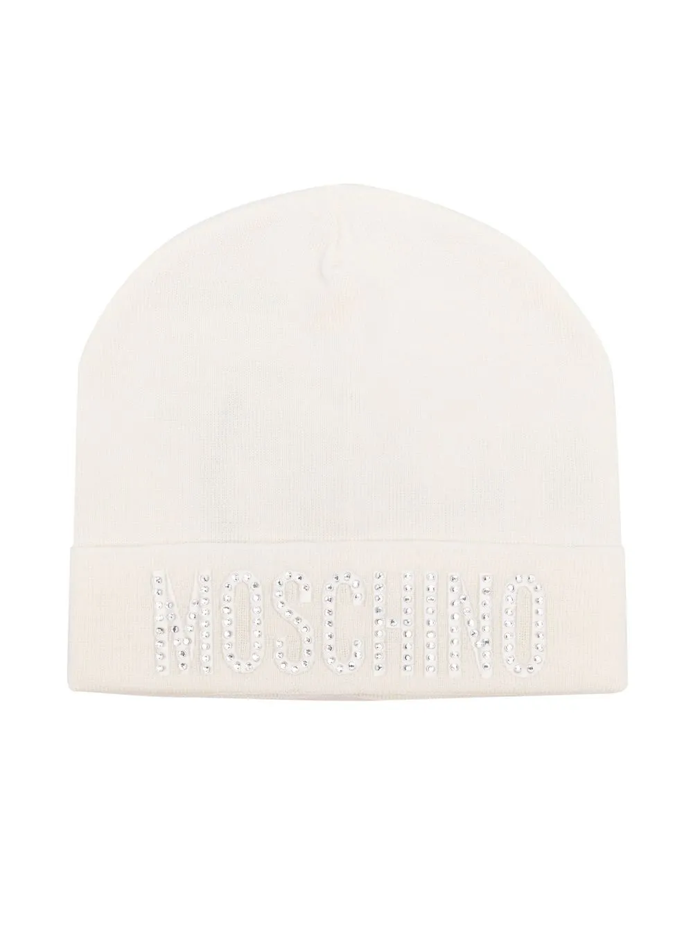 

Moschino Kids embroidered-logo wool-blend beanie - Neutrals