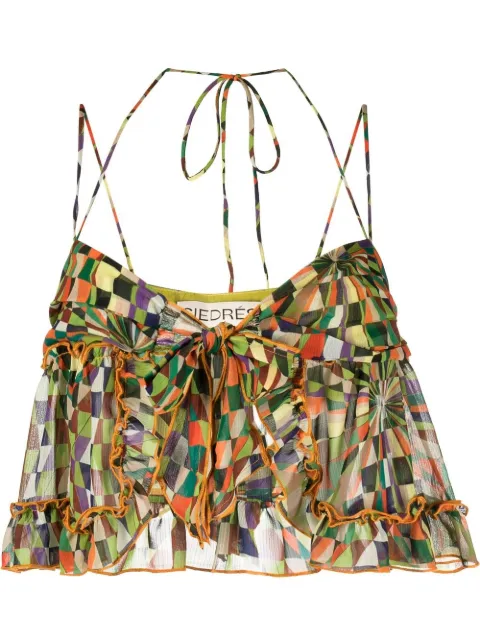 SIEDRES ruffled cropped blouse