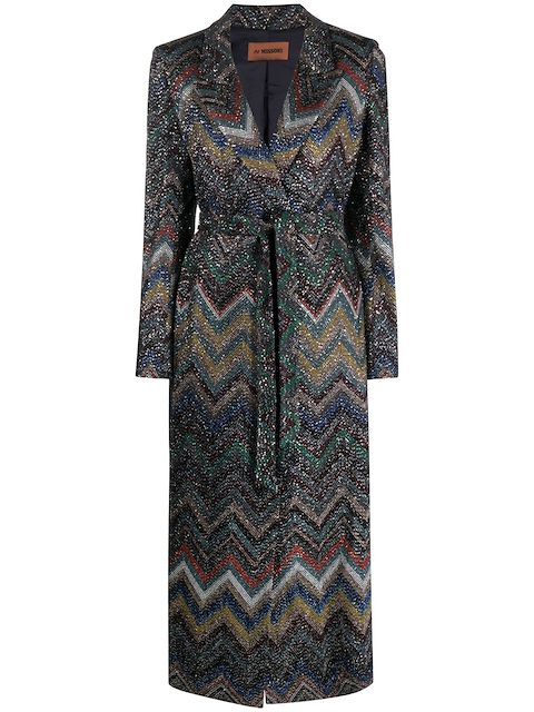 Missoni sequin-embellished Zig Zag coat