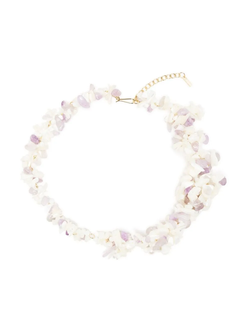 Completedworks amethyst beaded necklace - White