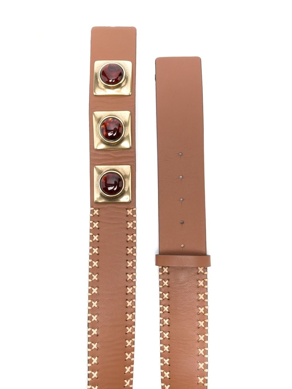 Image 2 of ETRO gemstone-detail leather belt