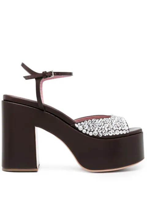 Haus of Honey crystal-embellished platform sandals