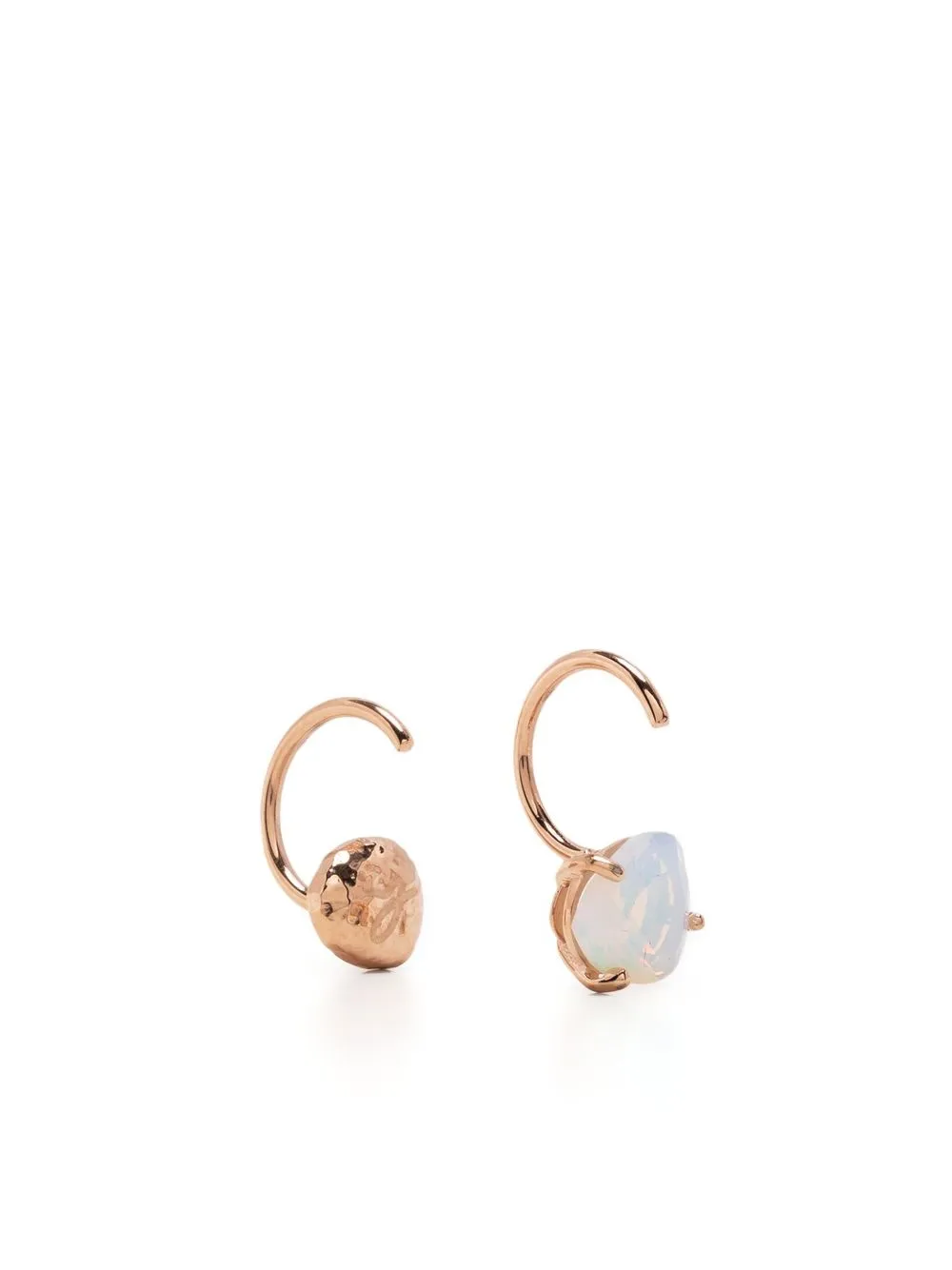 

agnès b. aretes con dije de piedra - Dorado