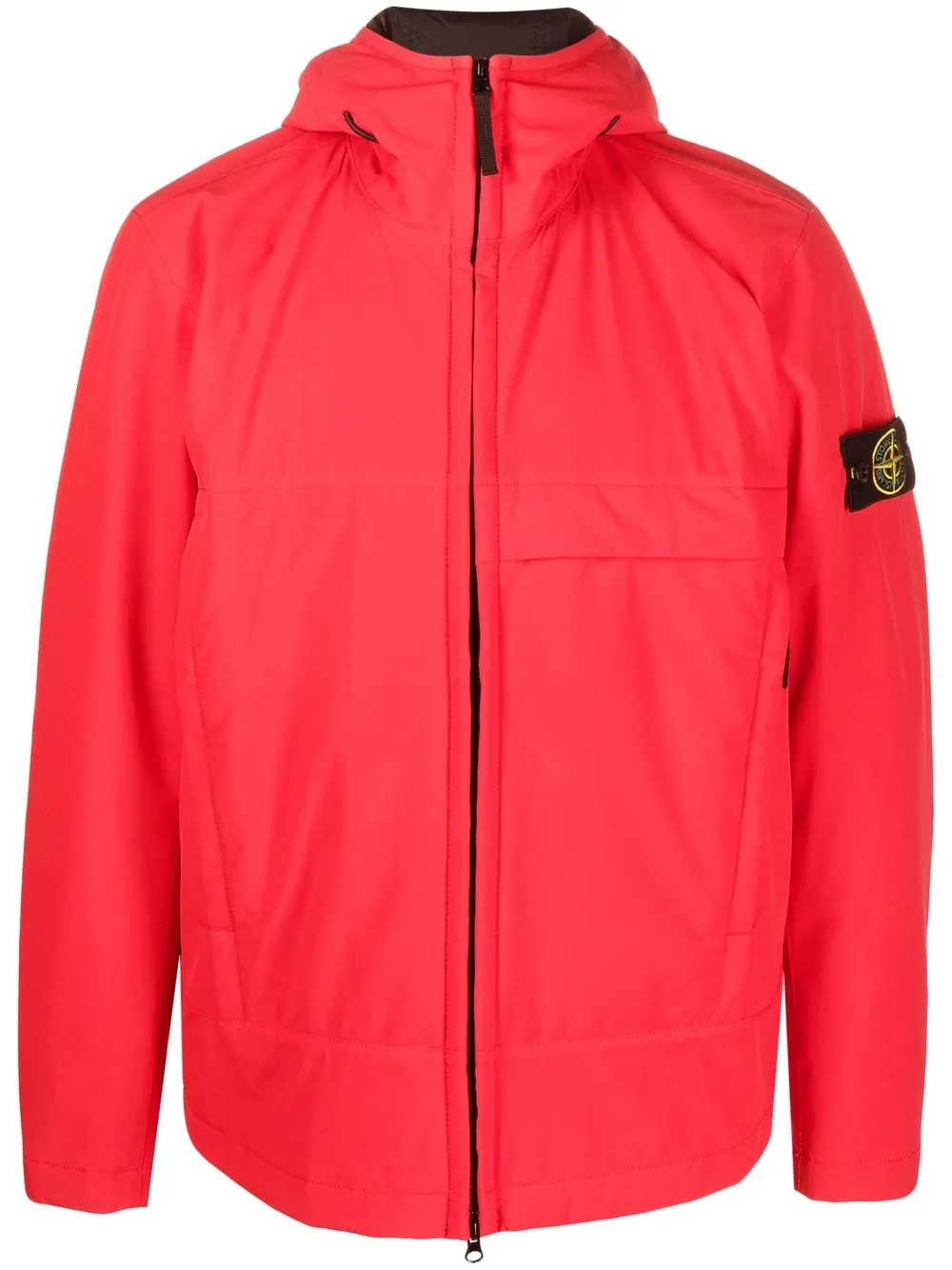 

Stone Island logo-patch hooded jacket - Red