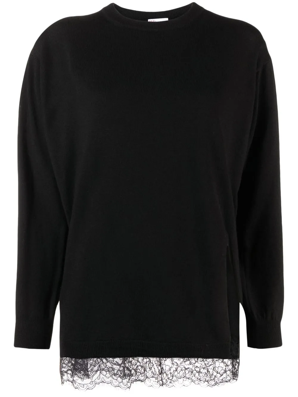 

RED Valentino lace-trim wool jumper - Black