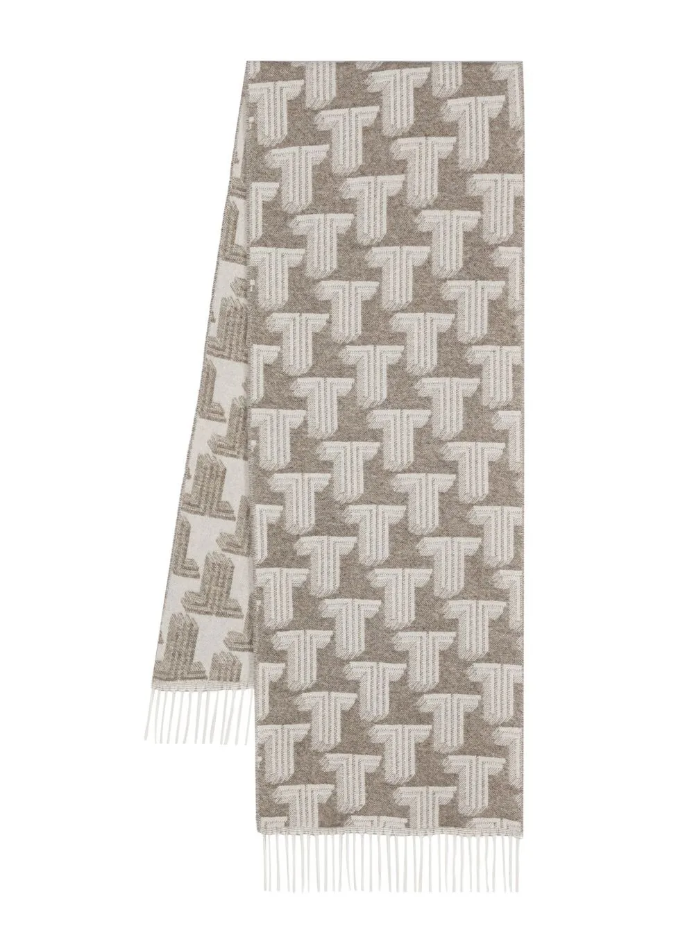 

Lanvin monogram fringed scarf - Neutrals