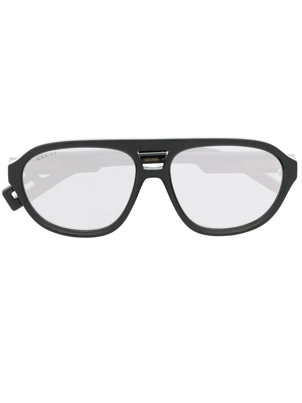 

Gucci Eyewear lentes de sol espejados con armazón estilo piloto - Negro