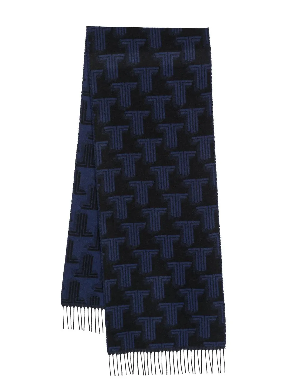 

Lanvin monogram fringed scarf - Blue