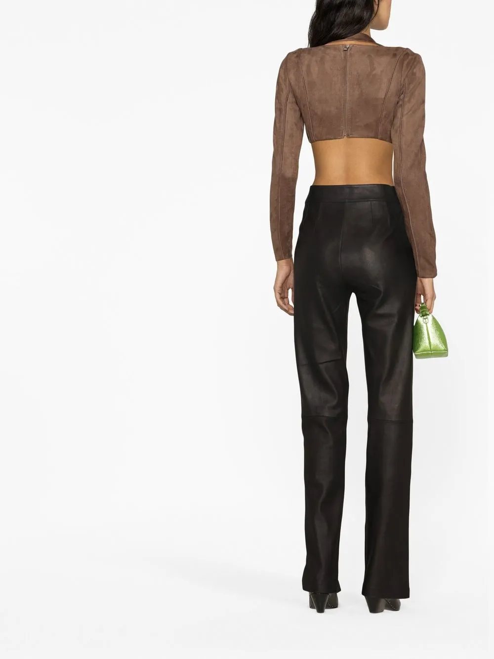 MISBHV faux-suede long-sleeved Crop Top - Farfetch