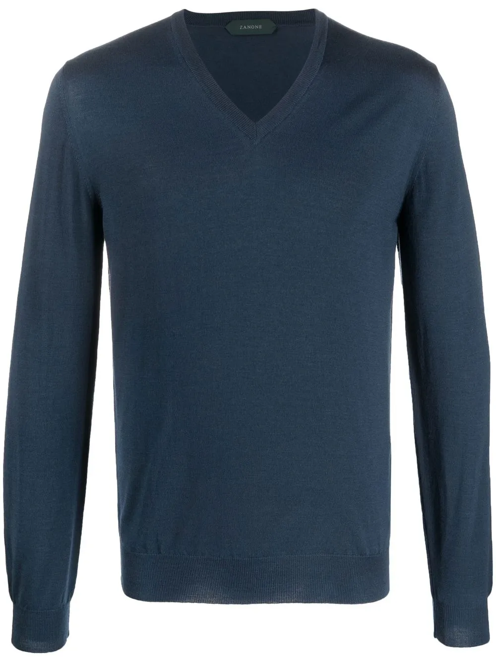 

Zanone V-neck knitted jumper - Blue