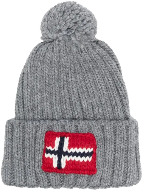 Napapijri logo-patched pom-pom hat