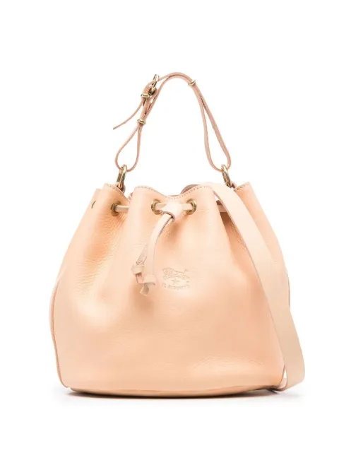 Il Bisonte logo-detail leather bucket bag 