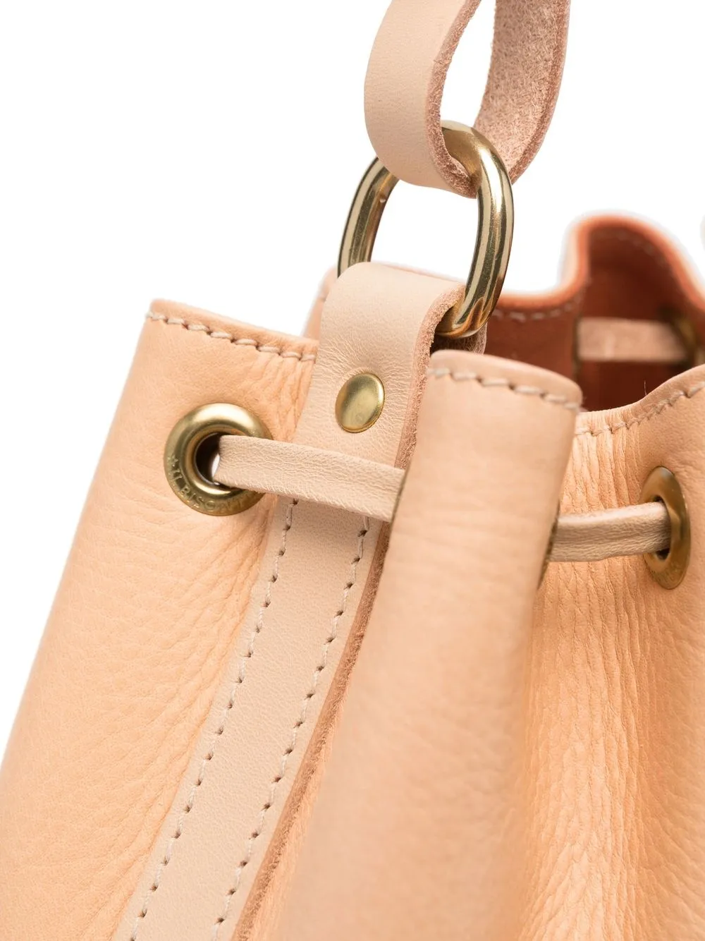 Il Bisonte Logo-detail Leather Bucket Bag In Neutrals