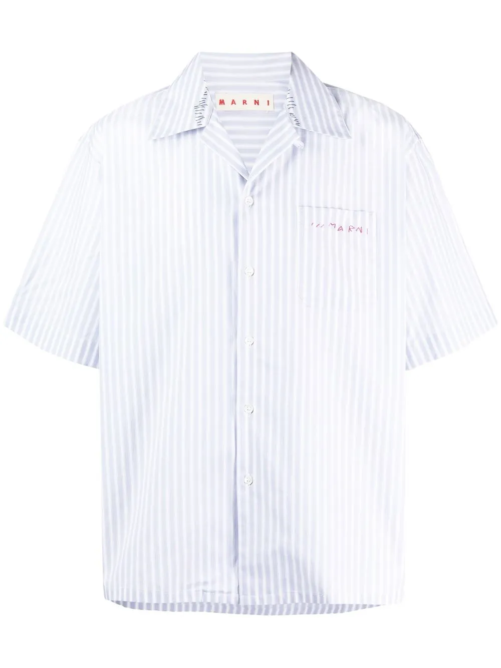 

Marni camisa bowling con logo bordado - Blanco