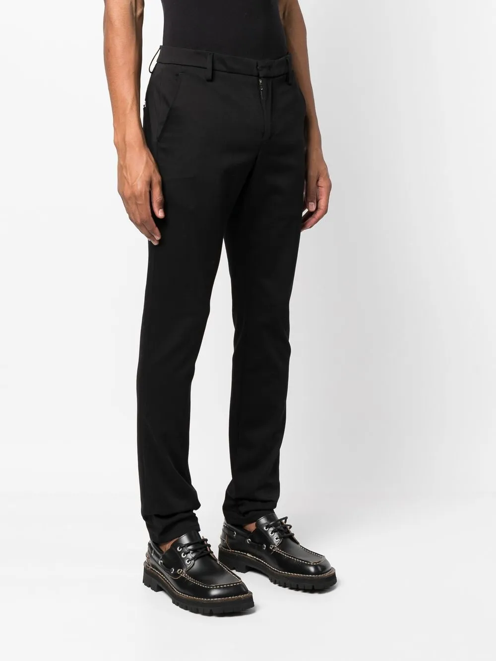 Dondup Slim-cut Tailored Trousers In Schwarz