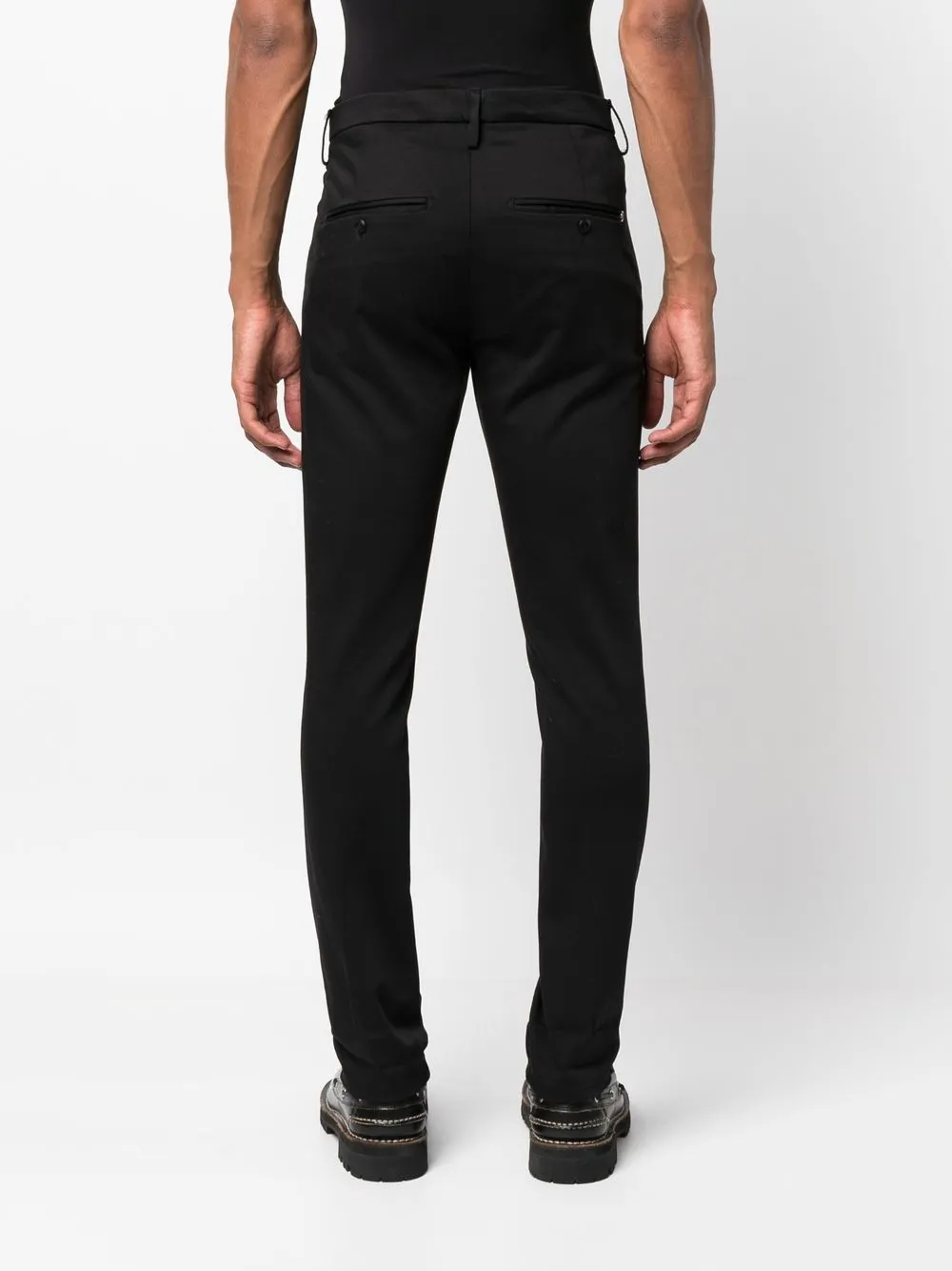 Dondup Slim-cut Tailored Trousers In Schwarz