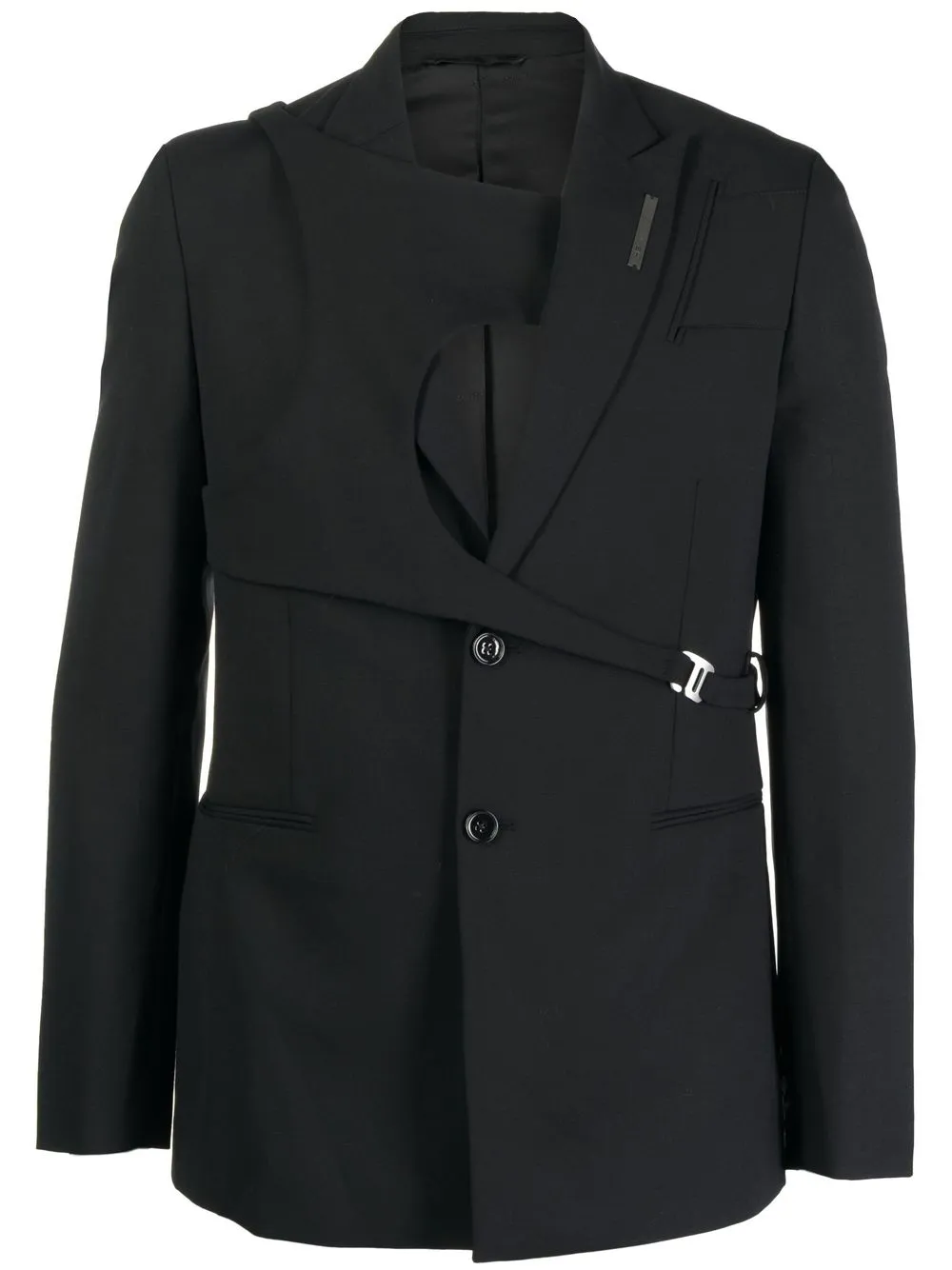 

HELIOT EMIL harness-strap single-breasted blazer - Black