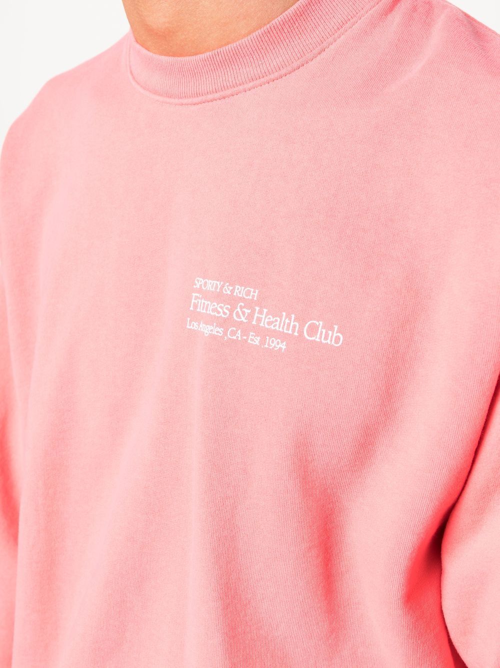 Shop Sporty And Rich Fitness & Health Club Crew Neck Sweatshirt In Pink