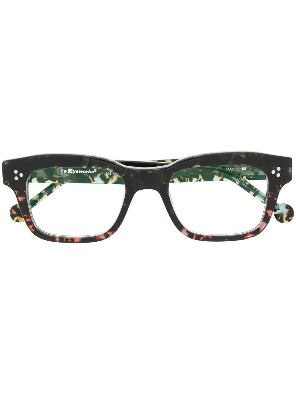 

L.A. EYEWORKS wayfarer-frame optical glasses - Brown