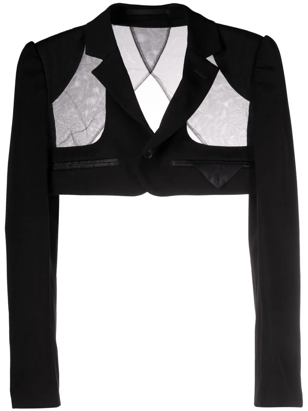 

Comme Des Garçons Noir Kei Ninomiya chamarra corta con aberturas - Negro