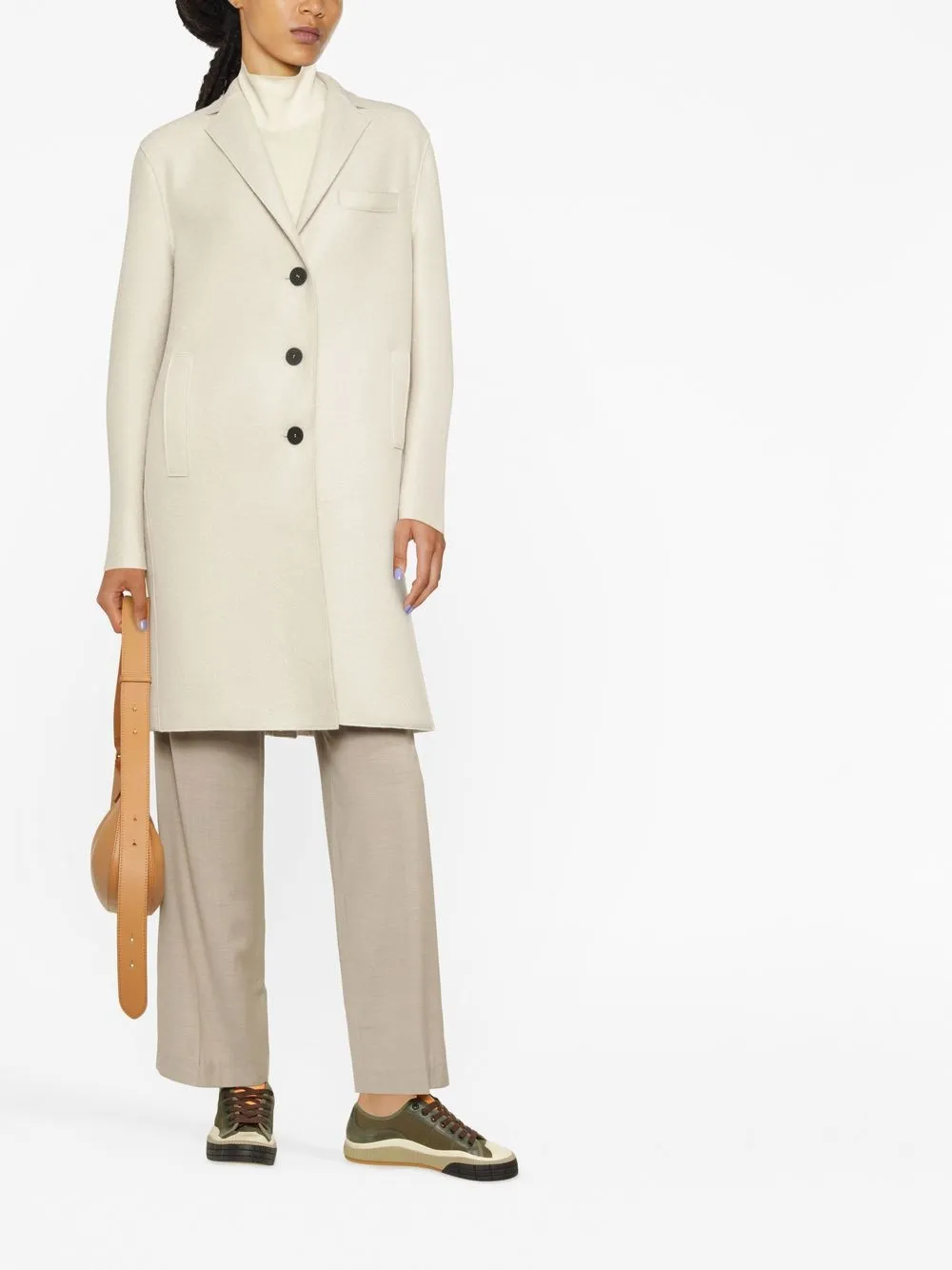 Harris Wharf London Jas met enkele rij knopen - Beige